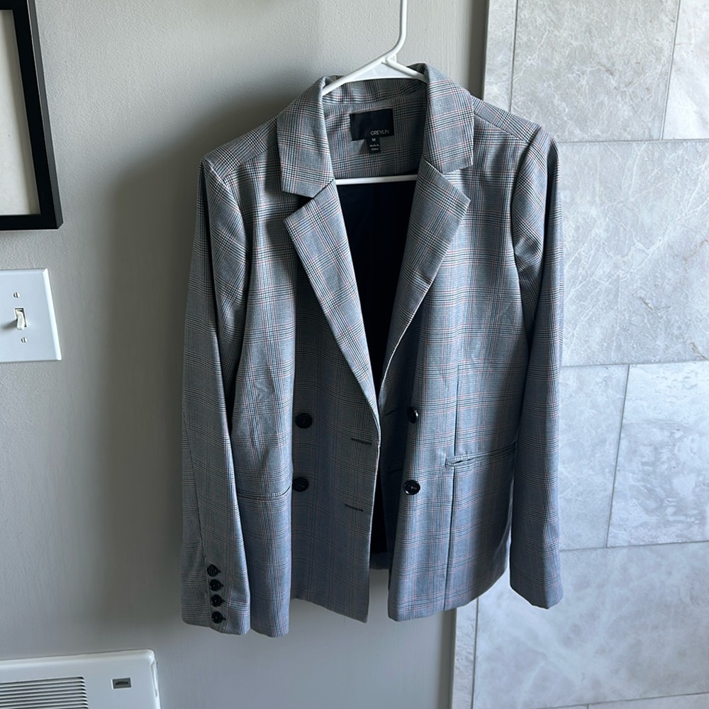 Check print blazer